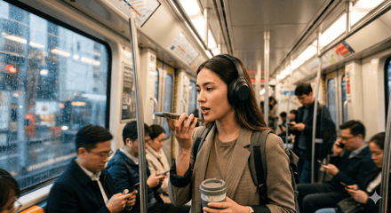 mujer teniendo conversacion