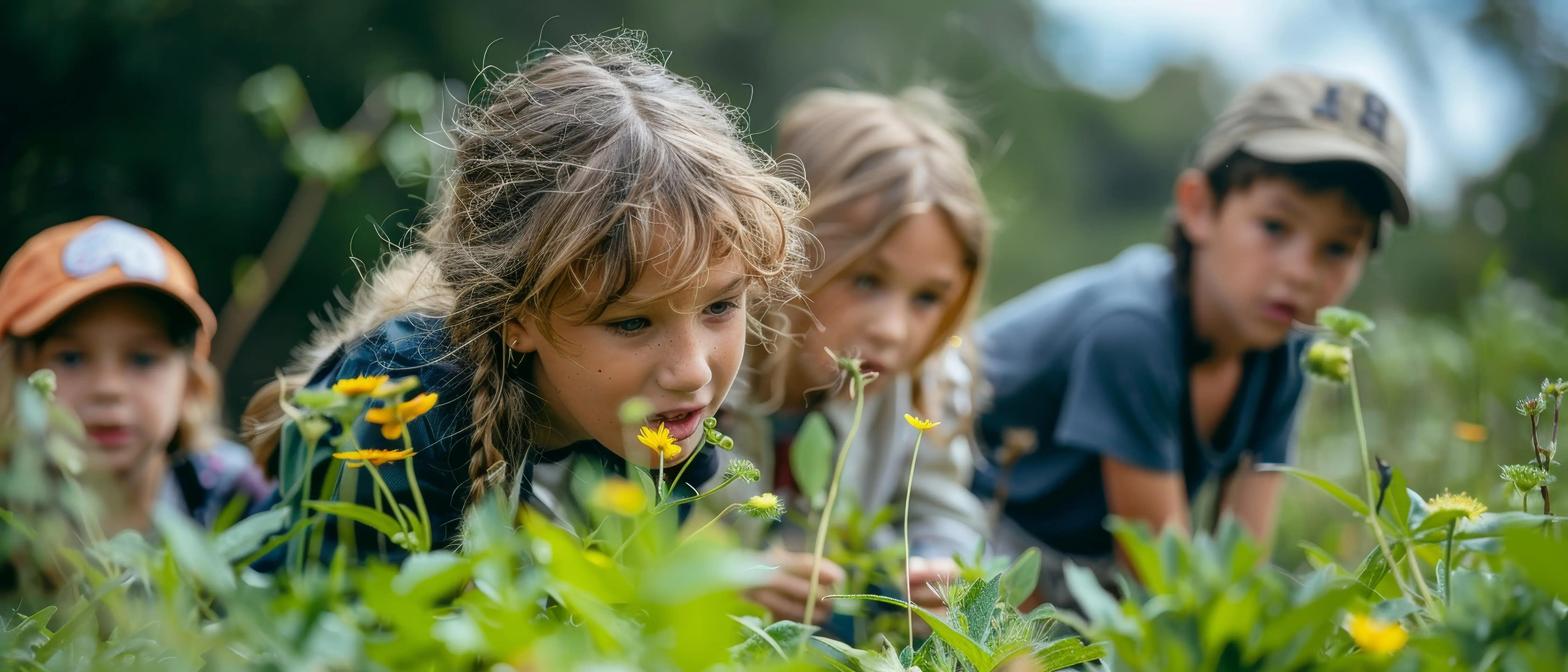 niños en campamento